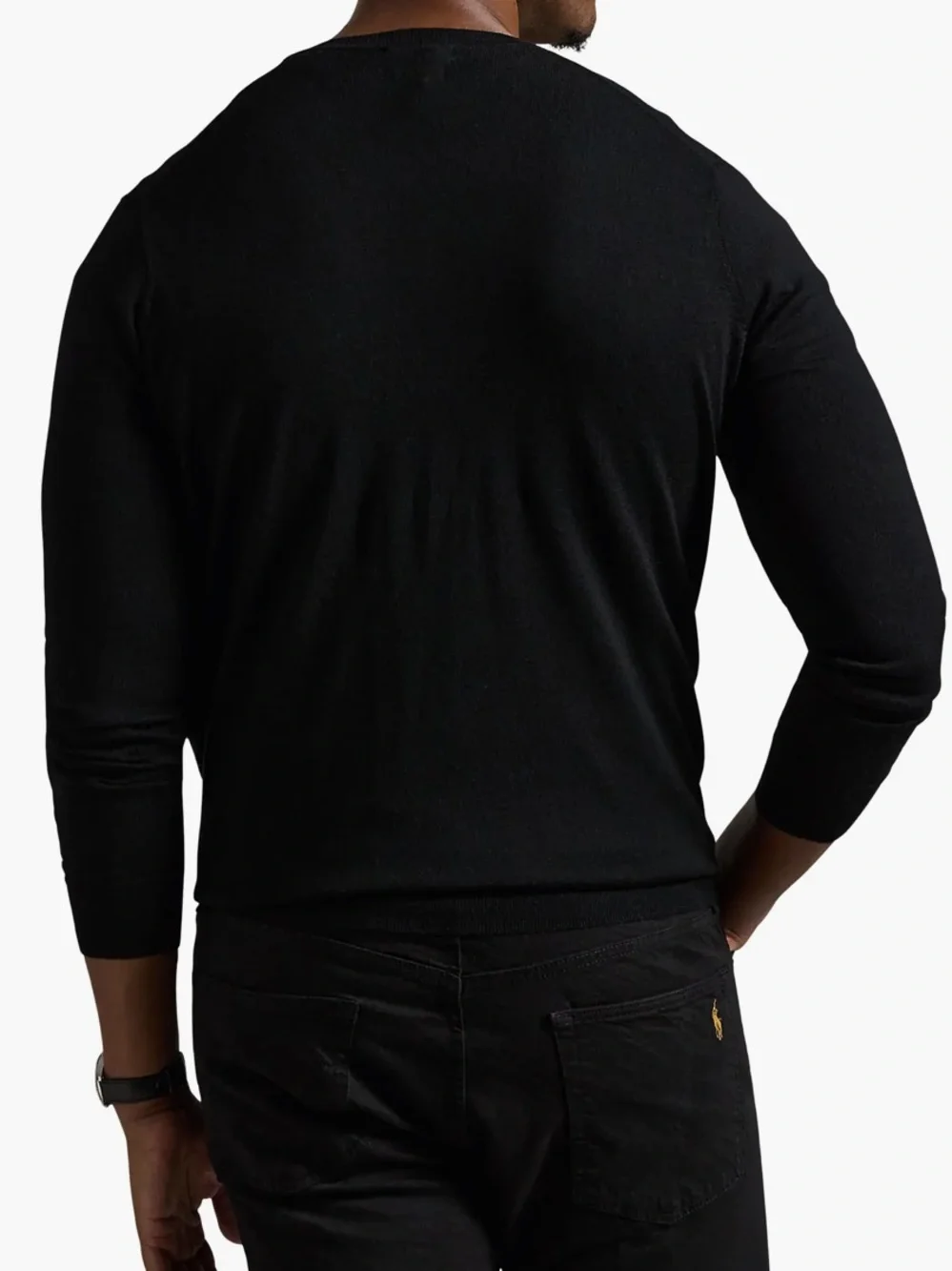 Men’s Polo Ralph Lauren 3XLT Black Merino Wool V Neck Sweater NWT